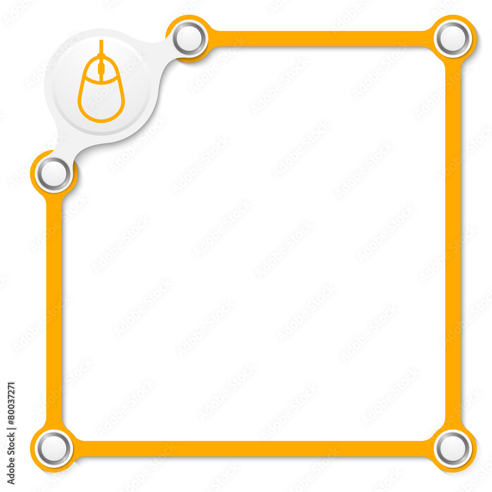 Fototapete vector yellow box for your text and mouse symbol