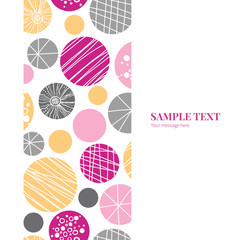 Vector abstract textured bubbles vertical frame seamless pattern