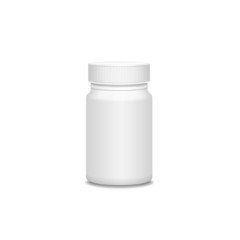 Blank medicine bottle isolated on white.