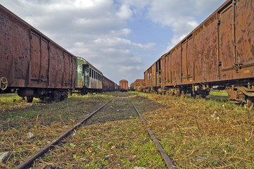 Obraz premium Old railway wagons