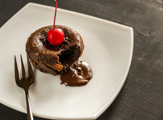 Fondant decorated with cocktail cherry