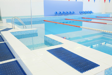 Empty indoors public swimming pool