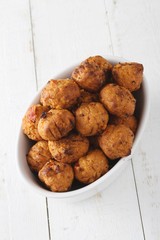 mini falafel bhajis in dish