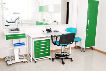 Desk doctor in dental clinic