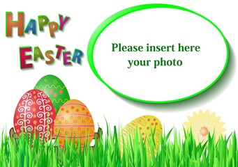 Easter card with frame for photo