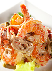 Japanese Cuisine - Hot Noodles with Seafood