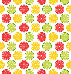 seamless pattern with sliced lemons or limes