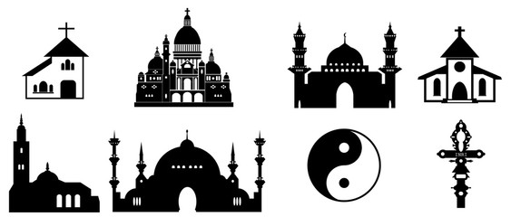 Symboles religieux en 8 icônes