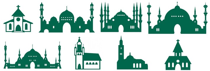 Fototapeta premium Edifices religieux en 8 icônes