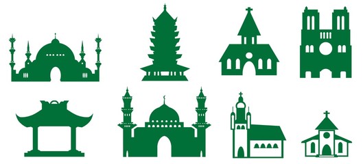 Edifices religieux en 8 icônes