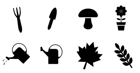 Bricolage et plante en 8 icônes