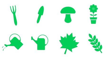Bricolage et plante en 8 icônes