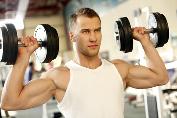 sporty man in gym