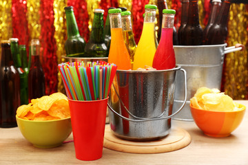 Prepared table with drink for party