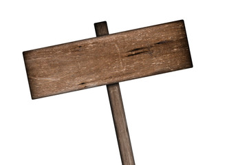 wooden sign isolated on a white background