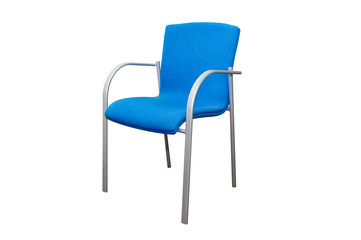 Fototapeta premium Blue Office Chair on a white background