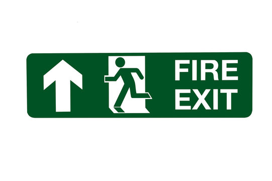 Fire Exit Direction Sign - Ahead