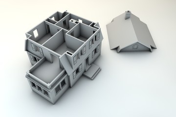 residential house. three-dimensional image