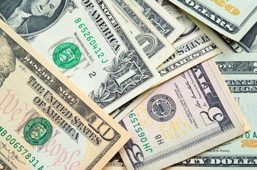 United States Dollars various values- Money background