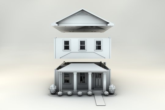 residential house. three-dimensional image