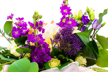 Colorful Flowers Bouquet Isolated
