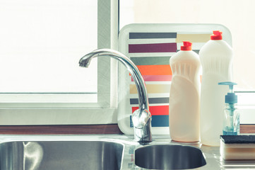 Kitchen tap close up