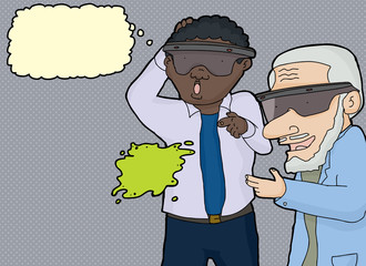 Men Reaching For 3D Blob