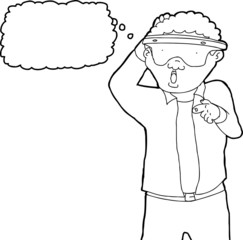 Outline of Amazed Man