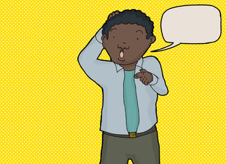 Surprised Man Over Yellow