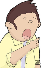 One Scared Man Pointing