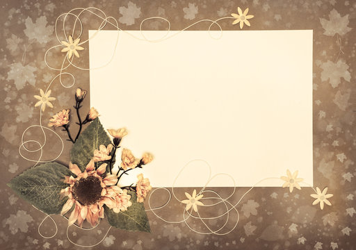 Autumn paper frame, copy space