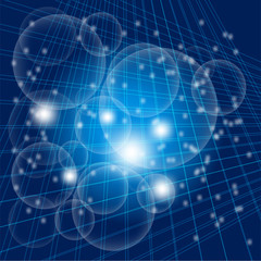 Abstract blue grid circle light background template