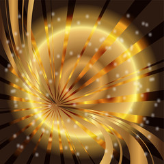 Abstract star dots golden rays background  template