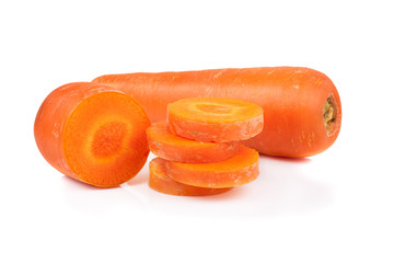 Fototapeta na wymiar Fresh and sweet carrot isolated on white background