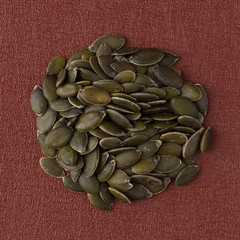 Circle of pumpkin seeds