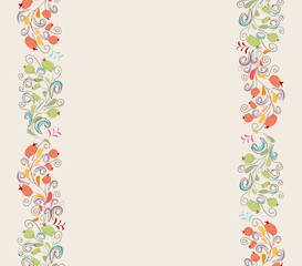 Fototapeta na wymiar Floral doodle frame