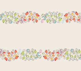 Floral doodle frame