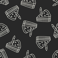 doodle cake seamless pattern background