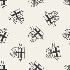 Fototapeta na wymiar doodle gift seamless pattern background