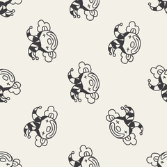 doodle clown seamless pattern background
