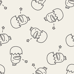 doodle duck seamless pattern background