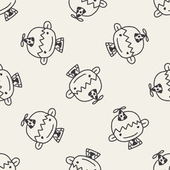 doodle birthday boy seamless pattern background