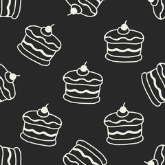doodle cake seamless pattern background