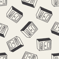 Doodle Mailbox seamless pattern background