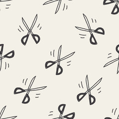 Doodle Scissors seamless pattern background