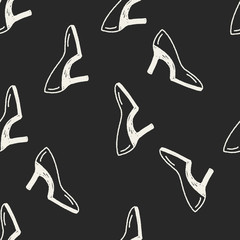 Doodle High-heeled shoes seamless pattern background