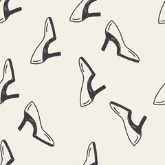 Doodle High-heeled shoes seamless pattern background