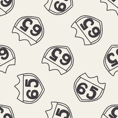 doodle signs seamless pattern background