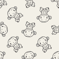 Doodle Baby seamless pattern background