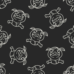 Doodle Baby seamless pattern background
